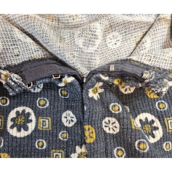 Free People Womens L Home Alone Floral Waffle Knit Long John Jumpsuit Pajamas - Picture 15 of 16